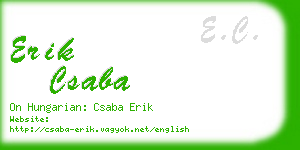 erik csaba business card